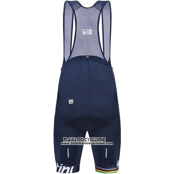 2019 Maillot Ciclismo USA Blanc Fonce Bleu Manches Courtes et Cuissard